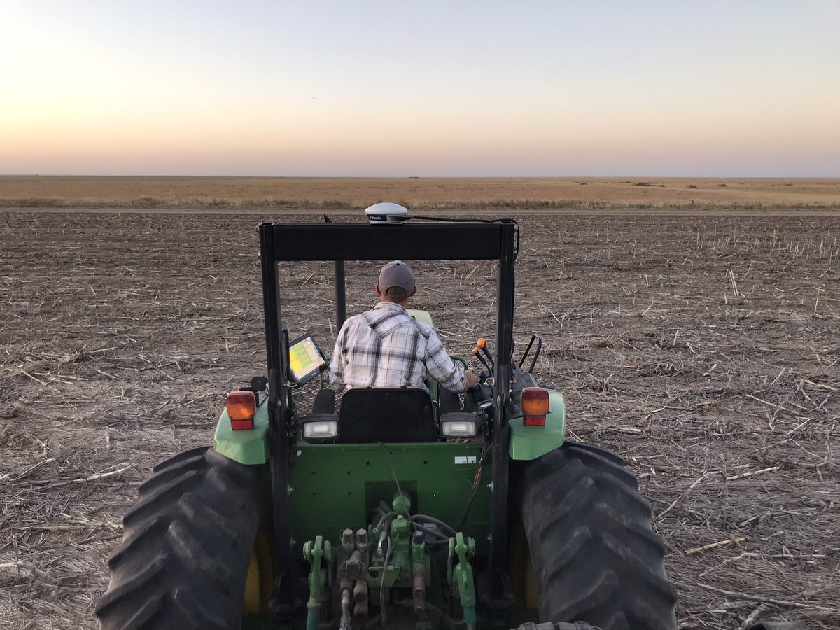 KSUWheat's tweet photo. @KSUWheat group left manhattan 5 am today and didn’t get to hotel until 10:30 pm! Long day but many @KansasWheat plots down near Leoti, KS, in collaboration with @hortonseed https://t.co/vgqRzPOsmL