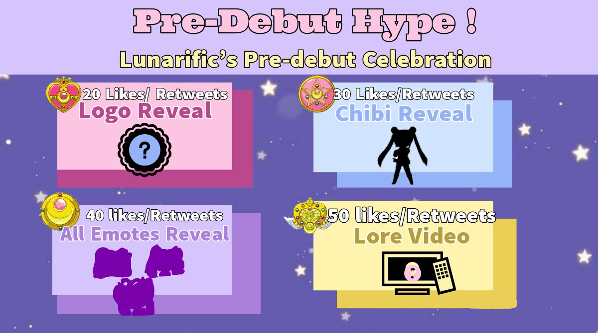 lunarificmoon's tweet photo. ⭐PreDebut Party Goals⭐

🌟Please help me achieve these goals!♡ it would mean the world to me and would help get closer to our model reveal!🌟
🌟Like or Retweet🌟
#VTuber #ENVTuber #predebut #kawaii #chibi #VTube #Live2D #art #goal #debutparty #party #debut #VtuberDebut https://t.co/1DxZDonv1C
