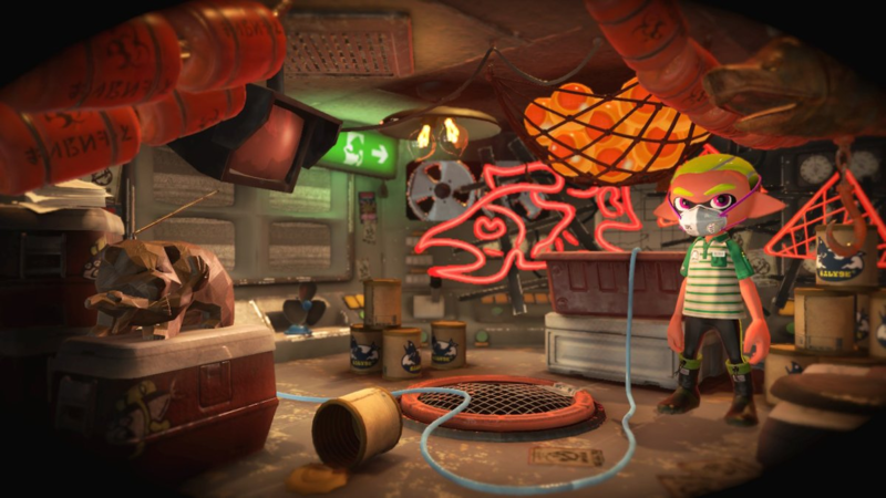 doesithaveabear's tweet photo. Splatoon 2 (possibly) has a bear!
Mr. Grizz is an unknown voice that comes from a bear shaped radio and runs the game mode Salmon Run, where the goal is to collect a certain quota of salmon eggs. https://t.co/YzUm5eB70R