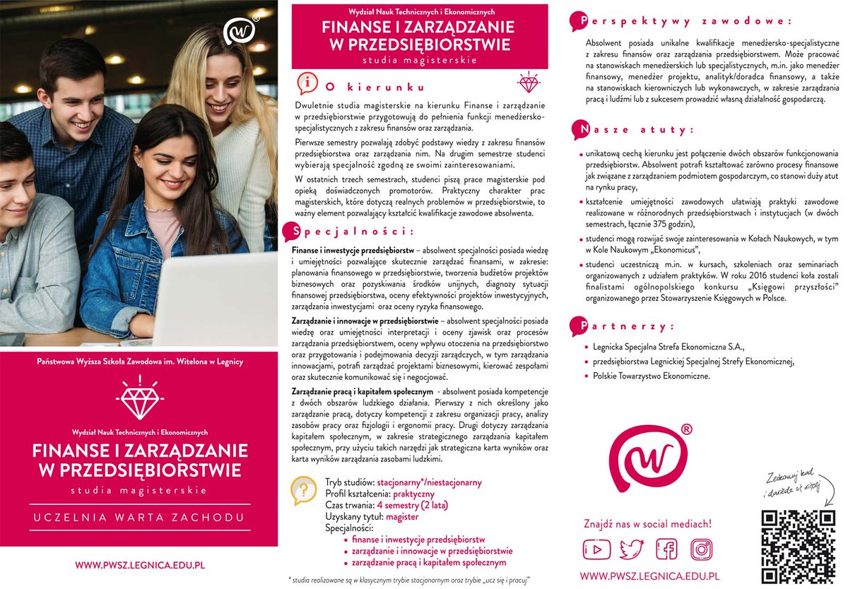 WNTiEPWSZLca's tweet photo. Wybierz studia magisterskie na kierunku FINANSE i ZARZĄDZANIE w PRZEDSIĘBIORSTWIE lub INŻYNIERIA PRODUKCJI i LOGISTYKI na @WNTiEPWSZLca  ❗ 

Rekrutacja trwa do 2️⃣7️⃣ września. Zapisz się już dziś❗

Więcej na➡ https://t.co/R0kunrbsKr
#witelonka #pwszlegnica #wntiepwszlegnica https://t.co/OOmeYidJ8g