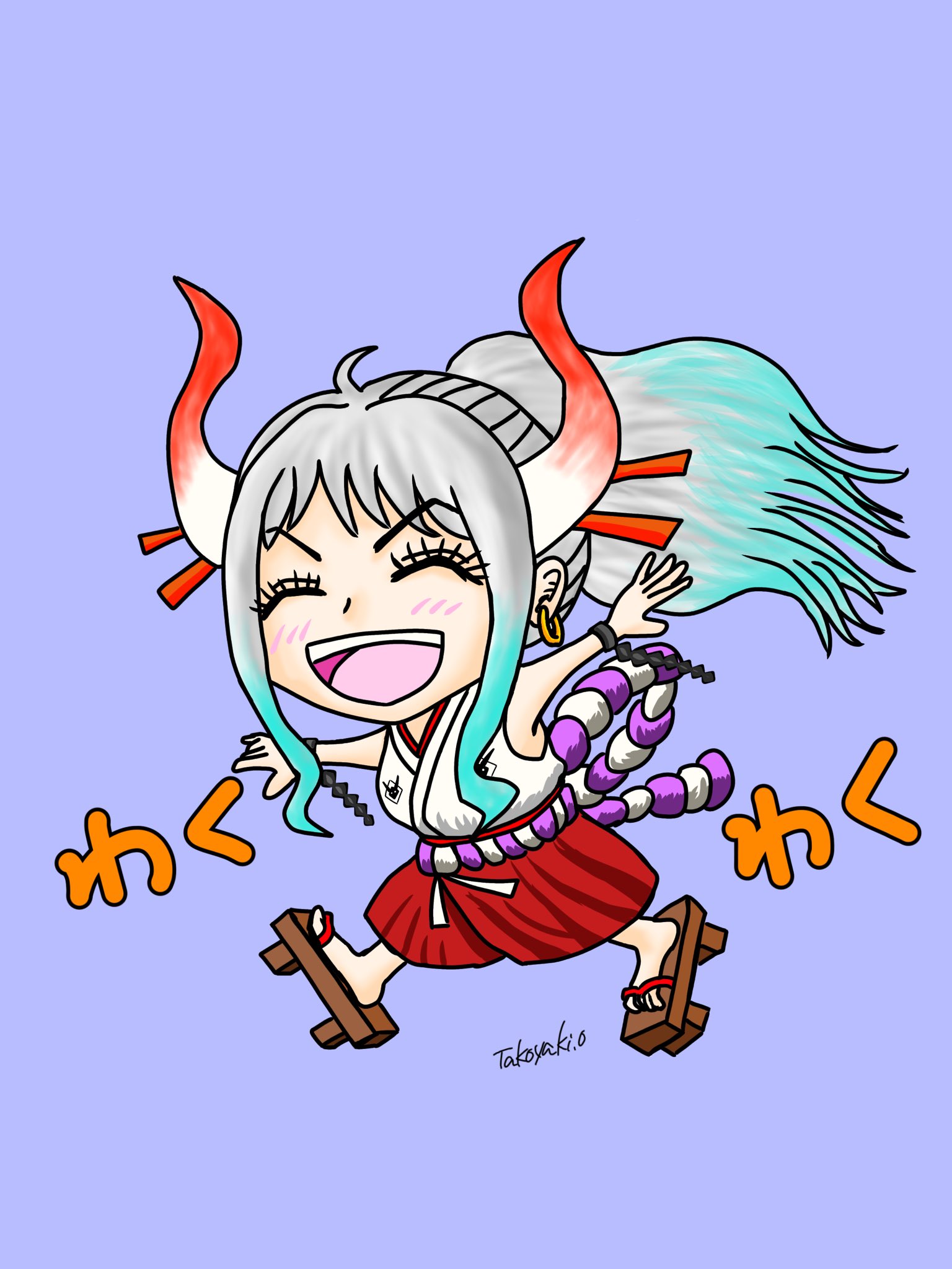 たこやき O 麦わらのルフィの鬼ヶ島上陸を聞いてわくわくが止まらないヤマトくん イラスト 絵描きさんと繋がりたい イラスト好きさんと繋がりたい 秋の創作クラスタフォロー祭り Onepiece ワンピース ヤマト ワンピース好きと繋がりたい