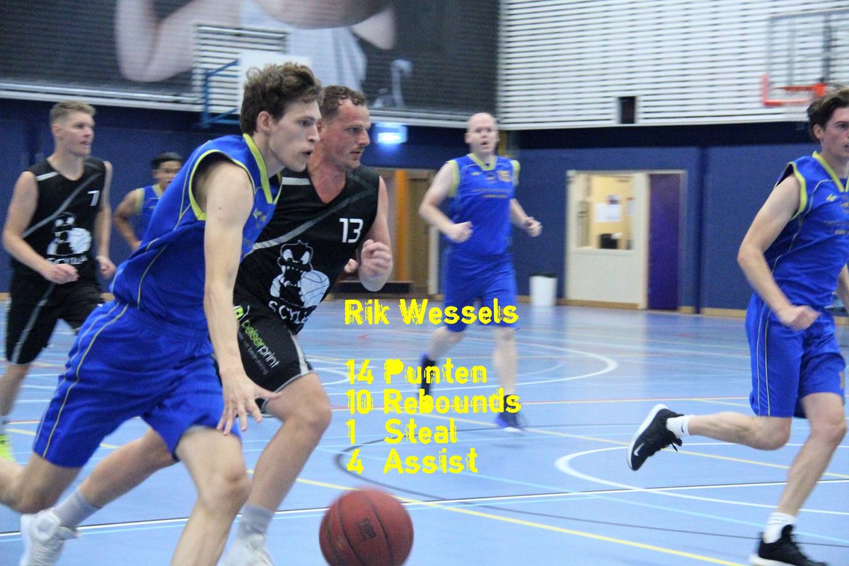 Gisteren wedstrijd van MSE-1 in Groningen tegen Scylla 57-53