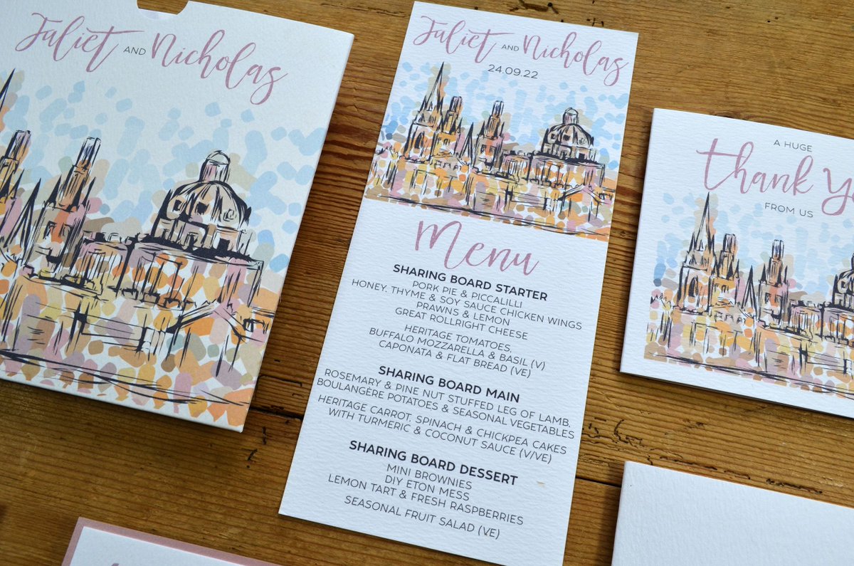 As one of our set designs, the Dreaming Spires stationery can easily be made yours by changing the colours of the illustration and text. Get in touch to find out more: buff.ly/3CNSkYj
#oxfordwedding #weddingstationery