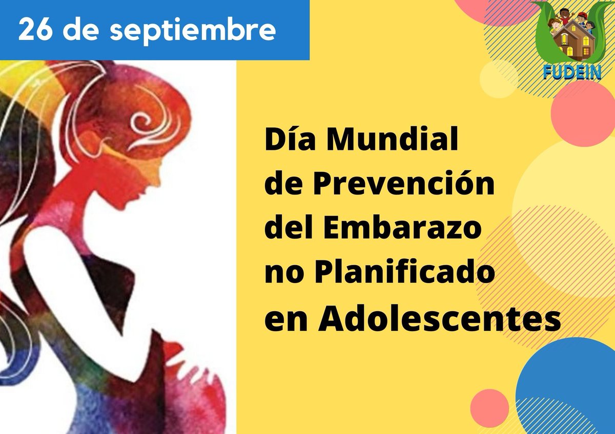 fudein's tweet photo. El 26 de septiembre se conmemora, el Día Mundial de Prevención del Embarazo no Planificado en Adolescentes. Surge,  en 2003 en Uruguay, cuando varias instituciones públicas y privadas se sintieron alarmadas por la cantidad de embarazos precoces que había en las escuelas.
#FUDEIN https://t.co/QAXVn9z5J0
