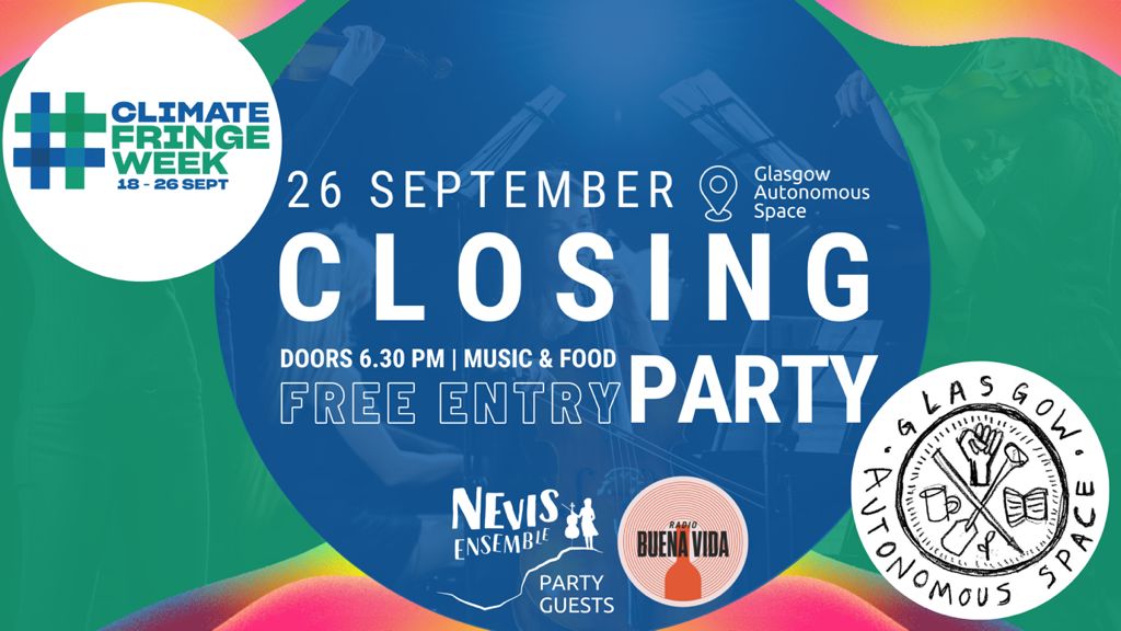 ClimateFringe's tweet photo. We're really excited to celebrate the end of a fantastic week of events across Scotland for #ClimateFringeWeek with our Closing Party tonight - hoping to see lots of you there!! 🎉🌍🏴󠁧󠁢󠁳󠁣󠁴󠁿

🎟️👉🏼 https://t.co/HvD203i7IO https://t.co/Uyn312s27E