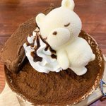 食べたいけど食べられない!？可愛いくまさんのアイスがのったかき氷!