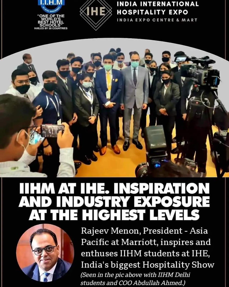 RahulPuri009's tweet photo. Learning is all about Exposure, IIHM students at International Hospitality Expo meeting industries Top people. 

#exposure #BestExposure #networking #internationalhospitalityexpo #IIHMBest3years #IIHMHotelSchools #IIHMDelhi #industryconnect  #Hospitality https://t.co/OmzWwywmbd