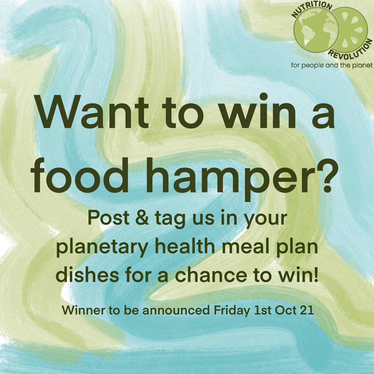 For a chance to win a food hamper filled with goodies all you need to do is:
Post a photo of a dish you made from our planetary health meal plan.
&amp; tag us in it, <a href="/PH_food_rev/">Nutrition Revolution - for people and planet.</a>
Only available for people in Dundee or Edinburgh.
You have until Friday the 1st October.
Good luck 🤞
