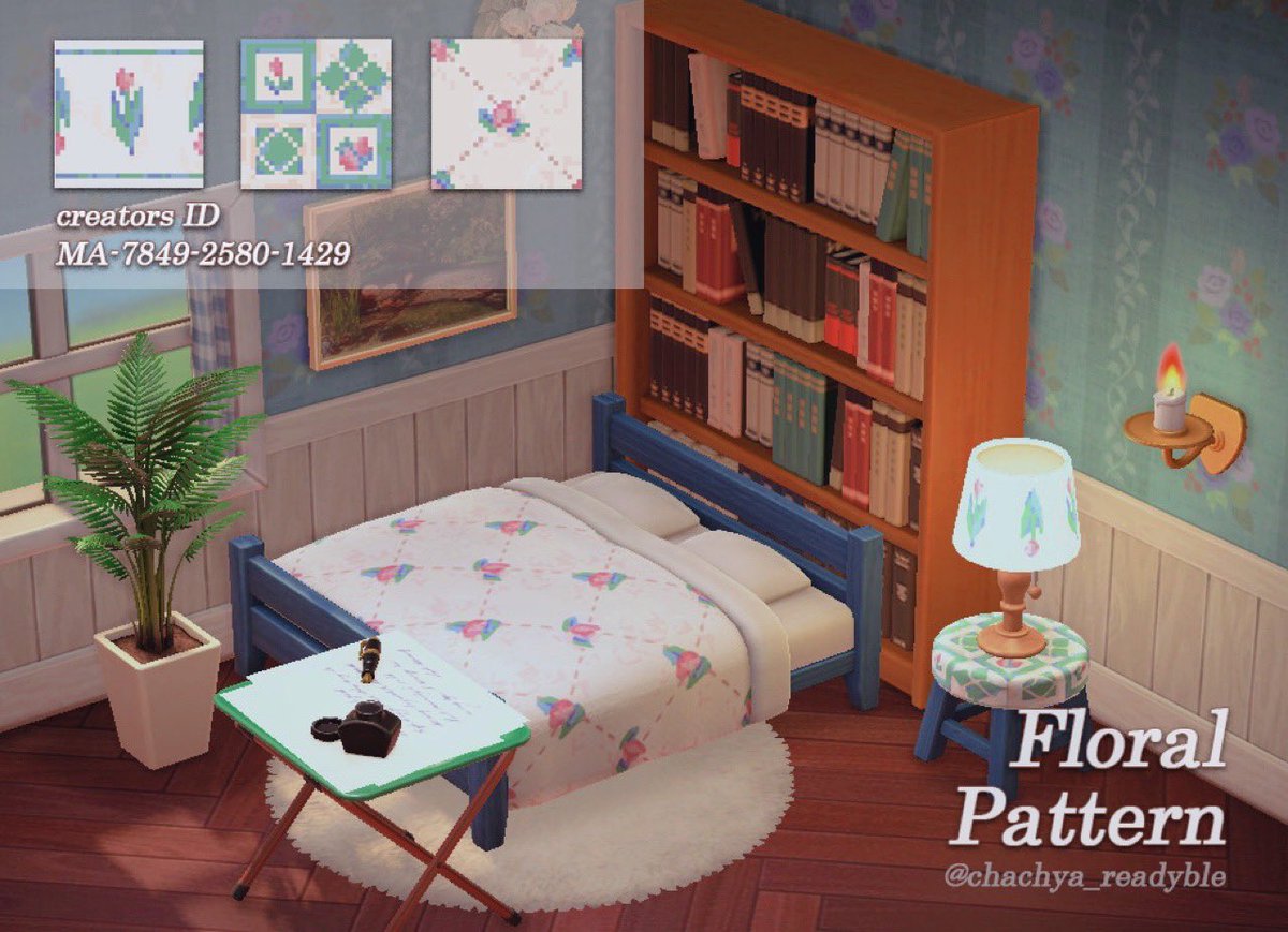 chachya_readybe's tweet photo. #acnh #ACNHDesign #AnimalCrossing 

키치한 느낌 가구 만들고 싶어서 찍은 꽃패턴
쓸 사람 써주세요..🥲
파란 목재가구랑 잘 어울려요! https://t.co/BVn2r7ECFu