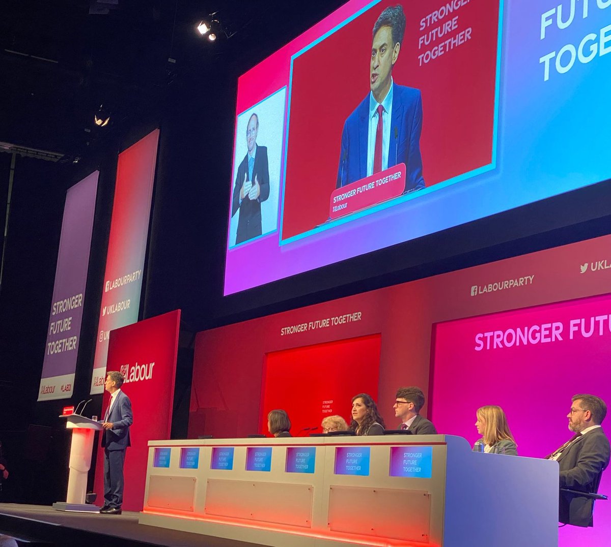 Ed Miliband speaking at Labour conference