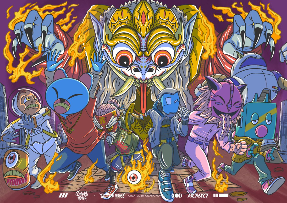 indiedo's tweet photo. What I managed to cop from the metaverse-shattering #HENfunland mega-collab. 

HAUNTED HOUSE by @gilangndaru 
Showtime Parade by @mamatism 
Trouble at the Entrance by @gogoporen 
(+Prepare for HENfunland airdrop)

Will try to collect a complete set when I have enought Tezos! 🔥 https://t.co/ItXGqH9kFv