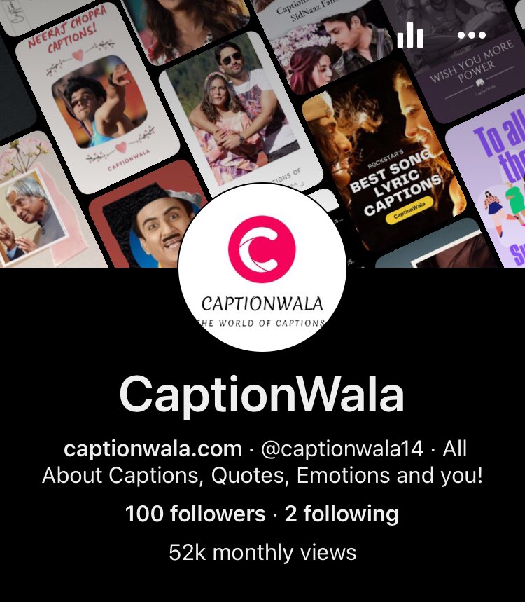ssunshinee14's tweet photo. Milestones like these 🥰
We (my blog CaptionWala) crossed the mark of 50k organic traffic on Pinterest with a loyal community of 100 followers 🥰
If you are a content creator & aren’t on Pinterest, you are missing a whole new set of organic audience.
#captionwala https://t.co/N6Q4Ss8AZa