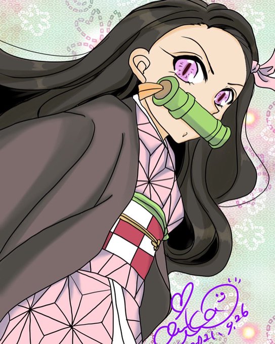 chika.MさんがTwitterに投稿した竈門禰豆子(鬼滅の刃)のイラスト。