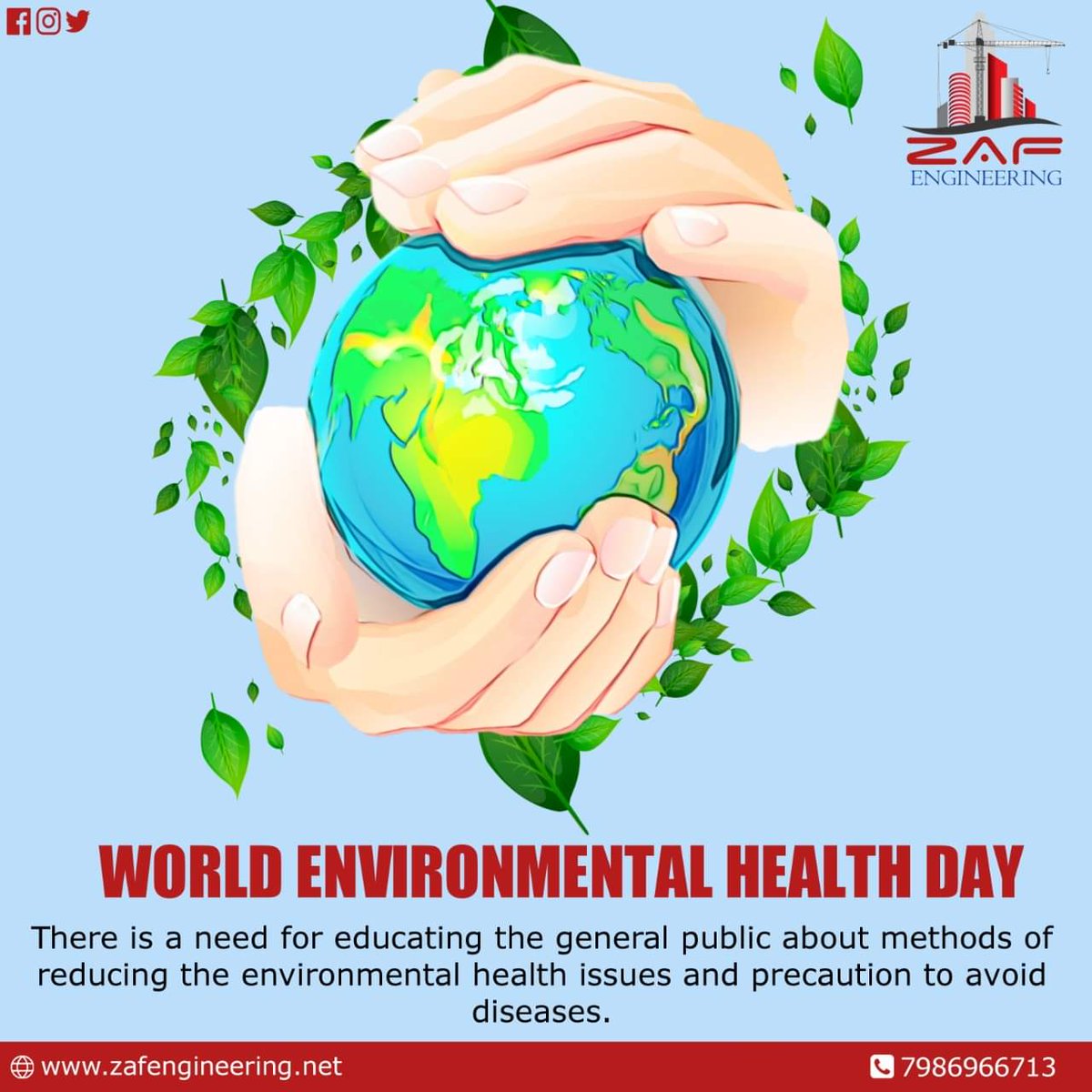 zaf_engineering's tweet photo. There is a need for educating the general public about methods of reducing the environmental health issues and precaution to avoid diseases !!
Happy Environmental Health Day !!

#environment #health #environmentalhealthday #environmental https://t.co/vrrYBw7oia