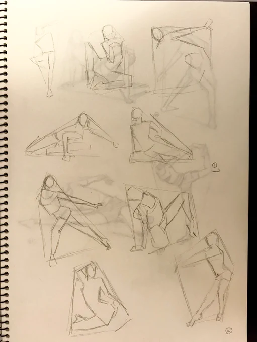 シルエット描きのクロッキー
via @NMA_Arts 