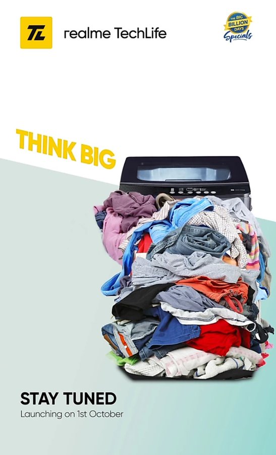 cheezzytech's tweet image. Realme Washing Machine 🌝🌝
Launching on 
1st October. 😍😍