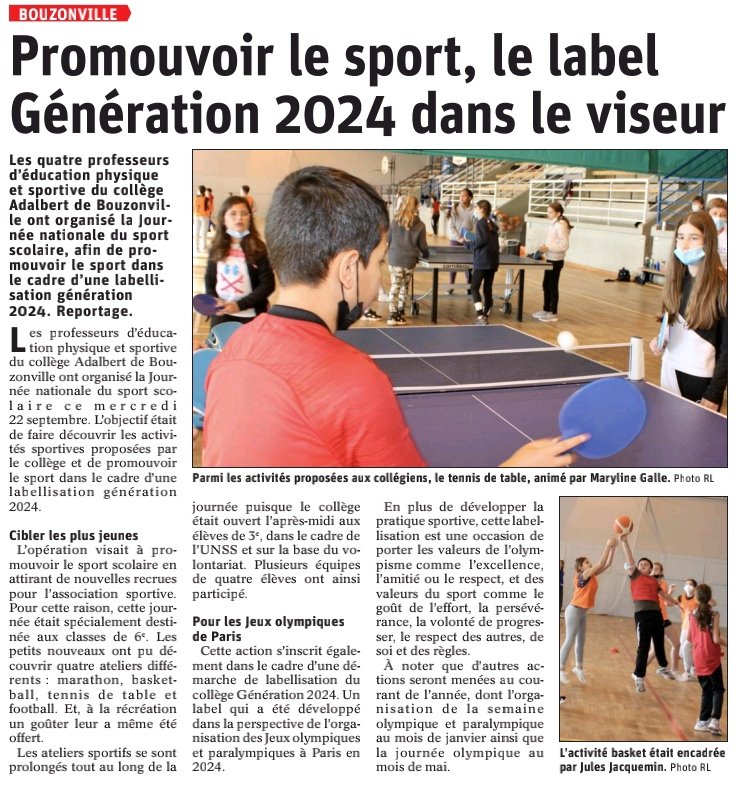 En route vers #Paris2024  au collège Adalbert <a href="/unssncymtz/">UNSS_Nancy-Metz</a> <a href="/geoloiodice/">Geoffrey Loiodice</a> <a href="/armel_chabane/">Armel Chabane</a>