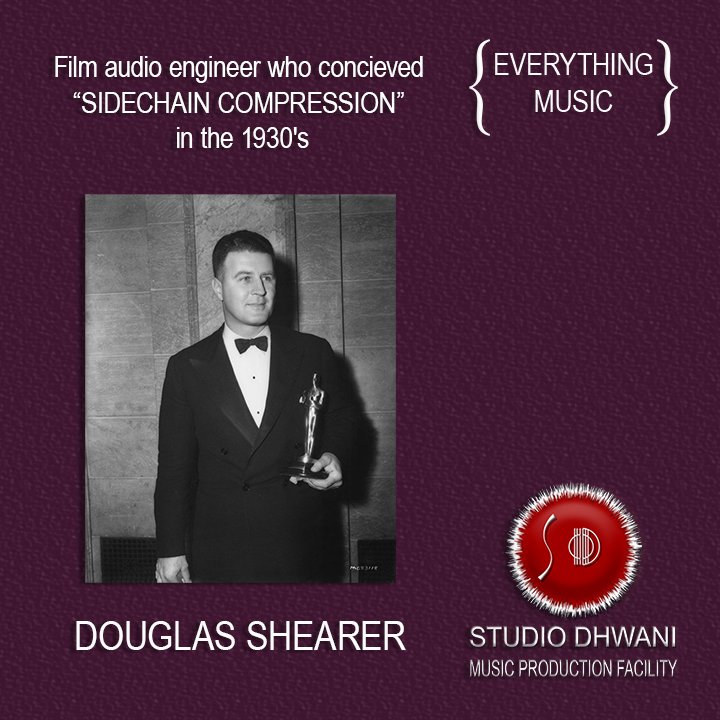 studio_dhwani's tweet photo. Did you know?
Sidechain compression was concieved in 1930's by a film audio engineer Douglas Shearer, who needed a way to tame the sibilance of dialogue recordings.

#everythingmusic #studiodhwani  #musicproduction #musiceducation #musictechnology  #sidechaincompression https://t.co/7y58WTfy2g