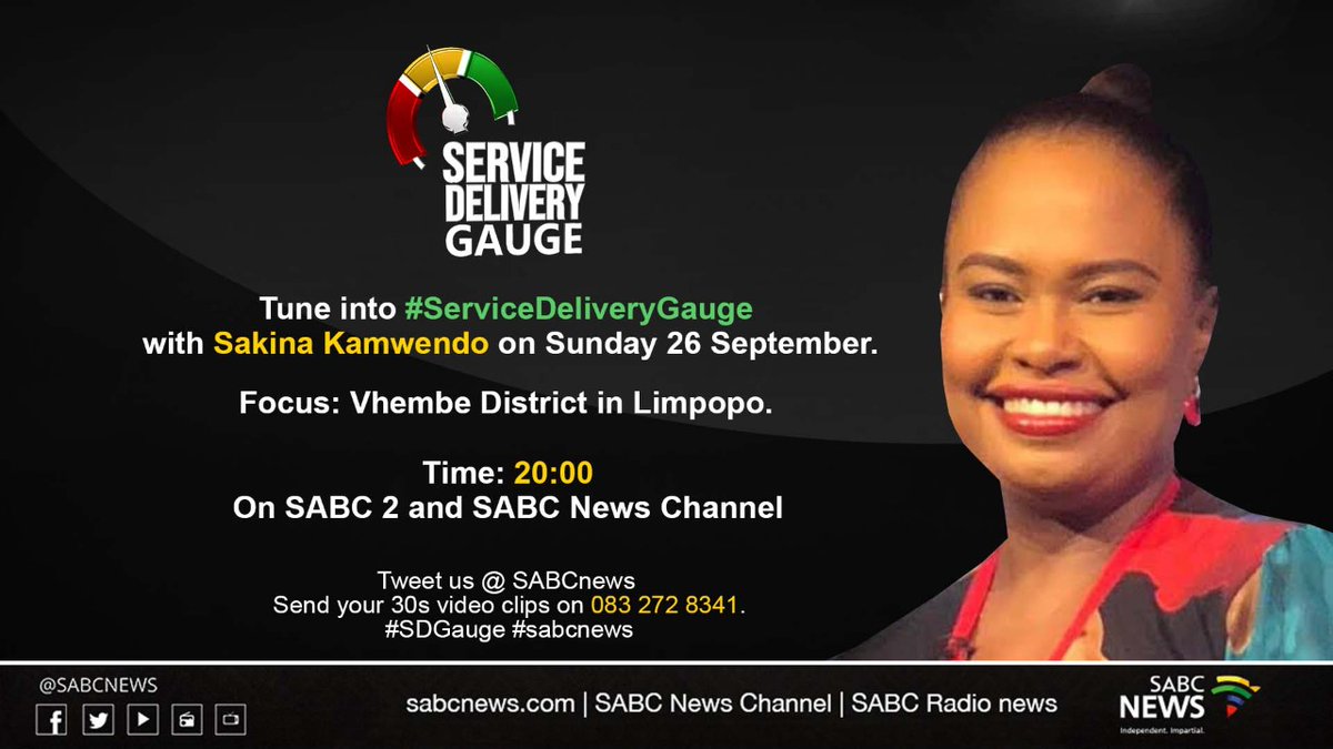 Official_SABC1's tweet photo. How would you rate the level of service delivery in your municipality?
Join @SakinanaKamwendo on Service Delivery Gauge, LIVE tonight at 8PM on @SABCNews Channel 404 and @SABC_2 and join the conversation. #SDGuage https://t.co/jq60wD4KD9