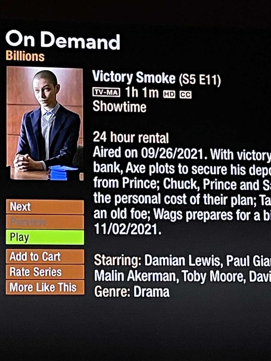 Sincere Thank You to @optimum for the quick and effective customer service. The new episode of @SHO_Billions has just popped up in my newly restored On Demand menu, and I am a happy customer. Hold all my calls for the next 61 minutes! https://t.co/waXDBlgHFE