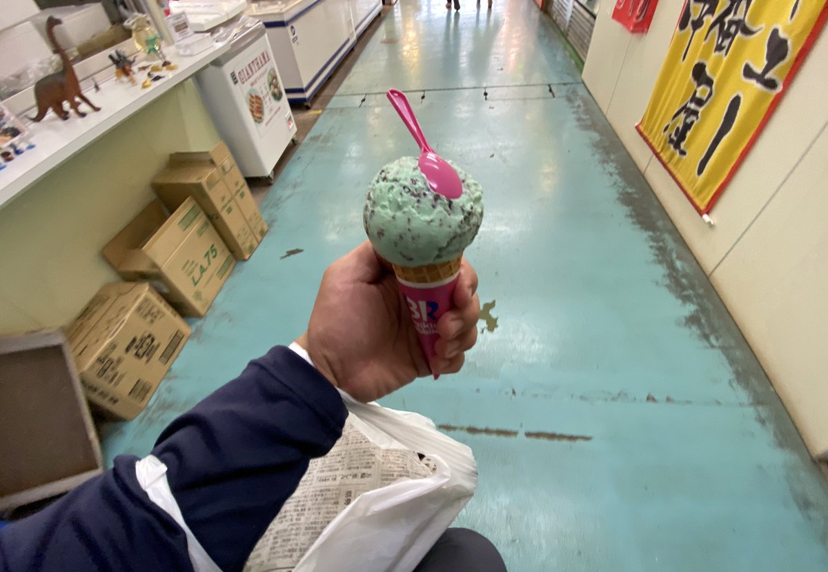 魚とチョコミントを手に凱旋  ツイレポ