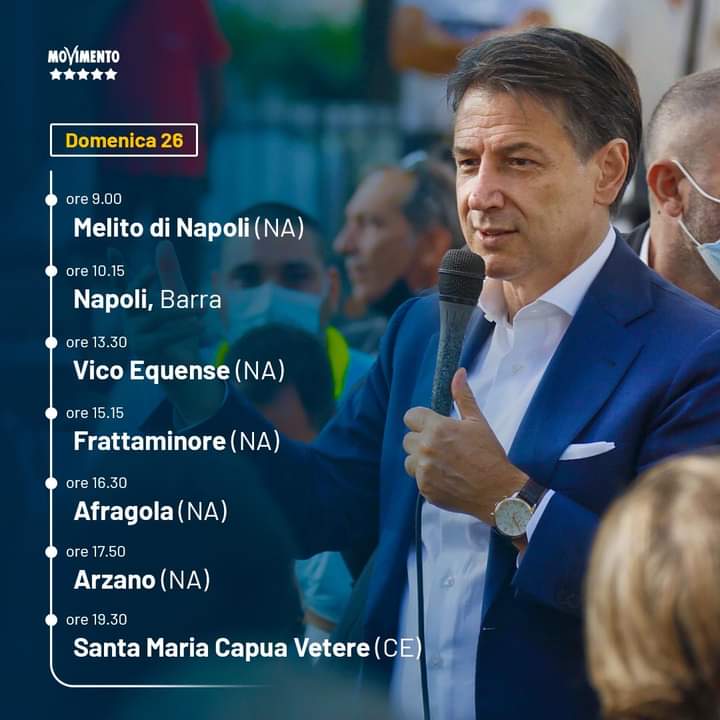 IlConteIT's tweet photo. Oggi di nuovo in #Campania!
@GiuseppeConteIT
#Conte #M5S #contetour #26settembre #Buongiorno https://t.co/3Ya1XVni0G