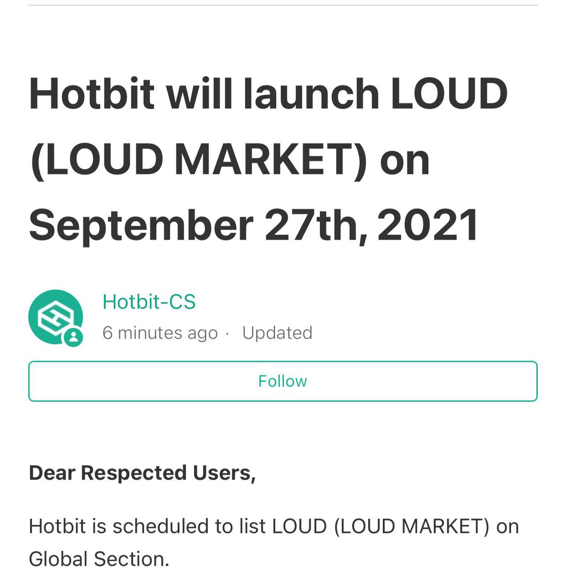 hunter_asian's tweet photo. $LOUD First NFT Music in the world. Launch Hotbit CEX tomorrow 27Sept Monday. Still early to join.

✅ Dev Fully Doxxed

Join their telegram &amp; website now for more info : https://t.co/fMzPEP0Yxp
https://t.co/dSqJkX55nR

#loudnft 
#MusicNFT https://t.co/6Ob3avFbcl