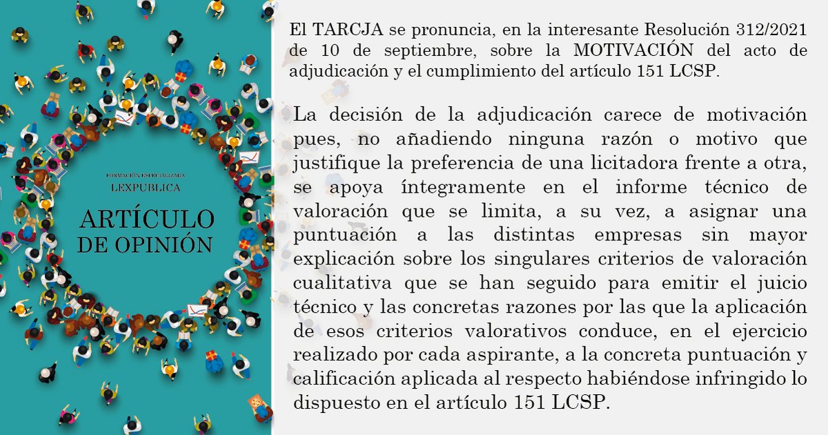 lexpublicasp's tweet photo. ARTÍCULO DE OPINIÓN.
LEXPUBLICA. FORMACIÓN ESPECIALIZADA.
https://t.co/5tmtj5i0rE https://t.co/f91WOh1W0z