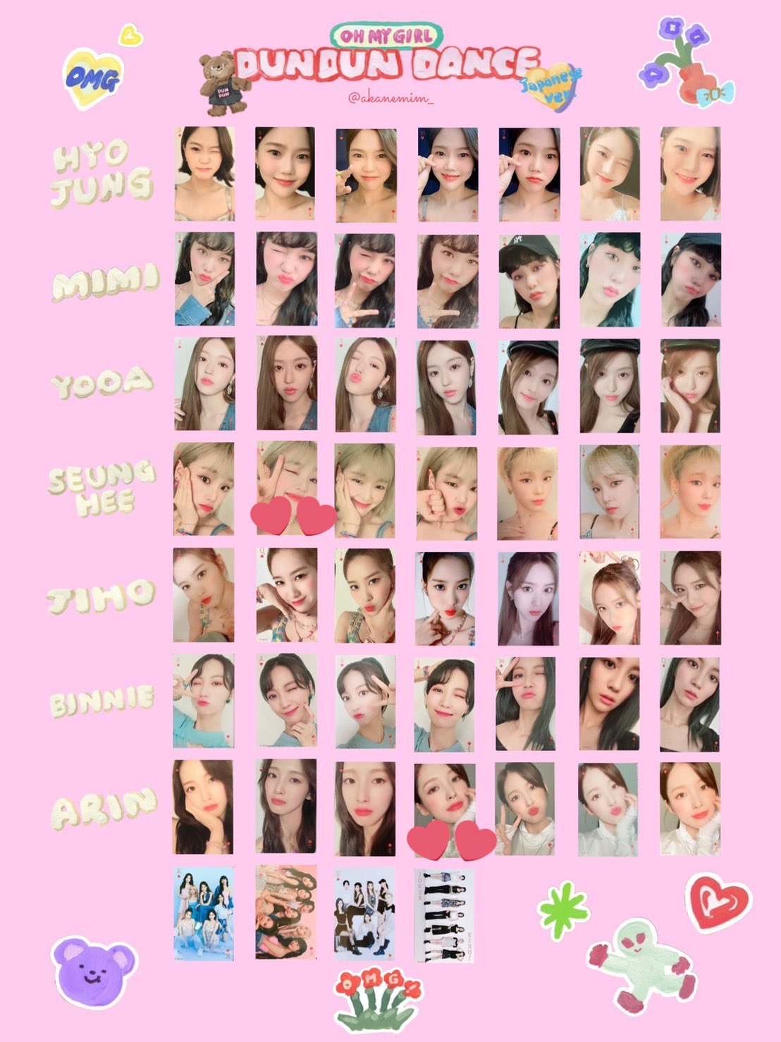 OH MY GIRL DUN DUN DANCE トレカ ポラロイド セット 5種 OH MY GIRL