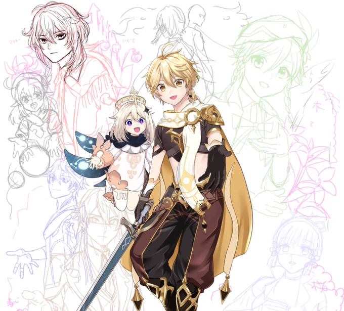 途中で飽きちゃったやつ供養 いつか集合絵描きたいね… 