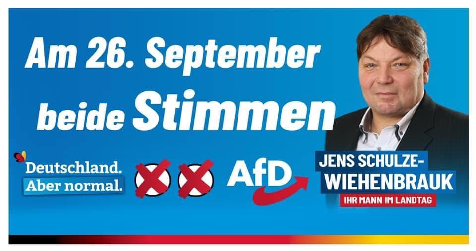 AfdJens's tweet photo. #afd #freiheit #grundrechte #demokratie #wahltag #mv #mecklenburg #vorpommerngreifswald #anklam #gützkow #züssow #kiesow #wackerow #dersekow #weitenhagen #ziethen #murchin #ducherow #karlsburg #landtagswahl2021 #schuwie #schulzewiehenbrauk #bundestagswahl2021 #afd #danke https://t.co/rDLeRwRu9i