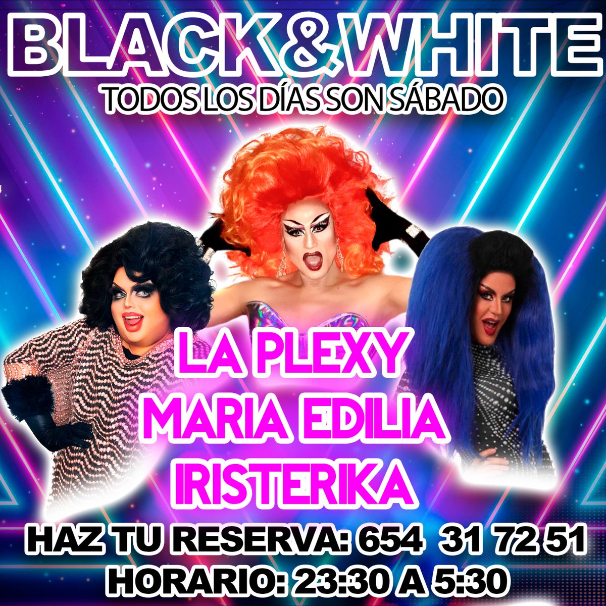 BlackWhiteMadr1's tweet photo. #DOMINGO Super DIVERTIDO en nuestra sala!!!! Ven a disfrutarlo con nosotr@s y con el mejor musicon!!!! #chueca #madrid #españa #werrrk #thedragbible #httq #hairstyle #queerty #dragartist #hailtothequeens https://t.co/TnzBfFoiT9