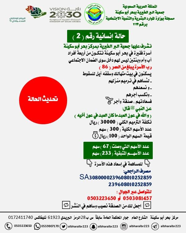 #تحديث_الحالة_الإنسانية
شاركونا جزاكم الله خيرا في إسعاد هذه الأسرة