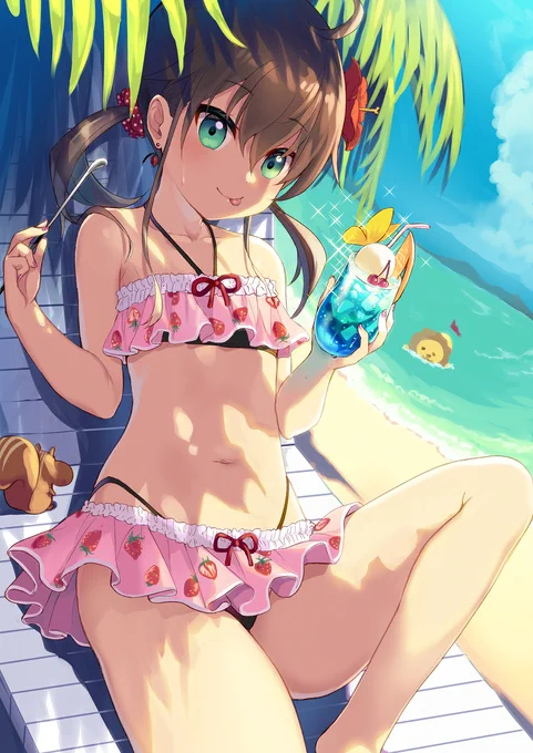夏色まつり水着2021 #オリジナル #ホロライブ #夏色まつり #水着 https://t.co/UmayXxvvGT 