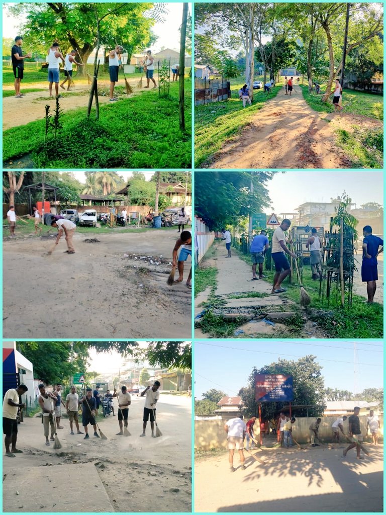 Goalpara_Police's tweet photo. Keeping our #EnvironmentClean actually helps in leading a #HappyLife, physically n mentally. @Goalpara_Police doing their bit on a Sunday by conducting #SwachataDrives across all PS/OP/PPs & Offices.
@CMOfficeAssam
@DGPAssamPolice
@gpsinghips
@assampolice https://t.co/pR2Sq7bBEc