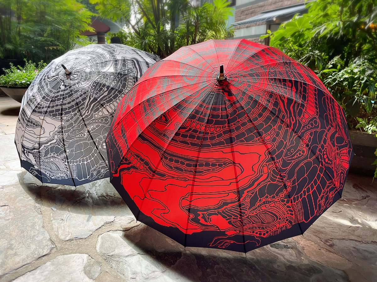 博多キャナルかんざし/北斎】 本日は縁起のいい傘を紹介🍁 🌥16本長傘