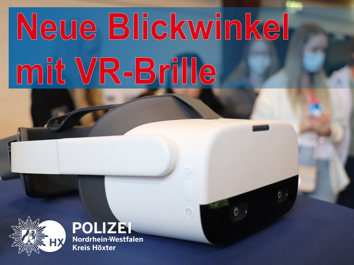 Wie kann eine #VR-Brille zur Sicherheit im Straßenverkehr beitragen? Wir als eine der Pilot-Behörden der Polizei NRW unterstützen an diesem Wochenende gerne das ambitionierte Projekt <a href="/AusbildungmitVR/">Ausbildung mit VR</a> des <a href="/DRK_KV_Herford/">DRK KV Herford-Stadt e.V.</a> in der Ostwestfalenhalle in #Verl.