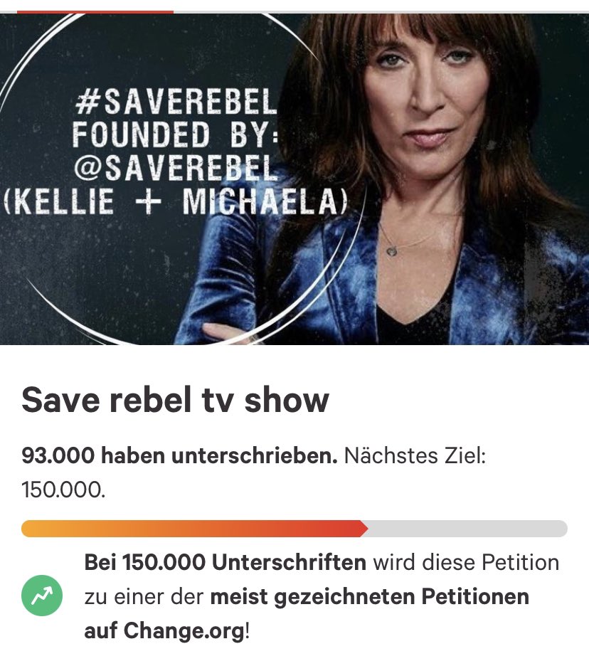 Saverebelabc1's tweet photo. Thank you for 93k. You guys are still signing our petition! Thank you so much! Rebel might be over…. But our love and compassion for this show and for @KateySagal will never end! ~ Michaela (Saverebelabc) ❤️ #Kateysagal #saverebelabc https://t.co/EedaS26tY5