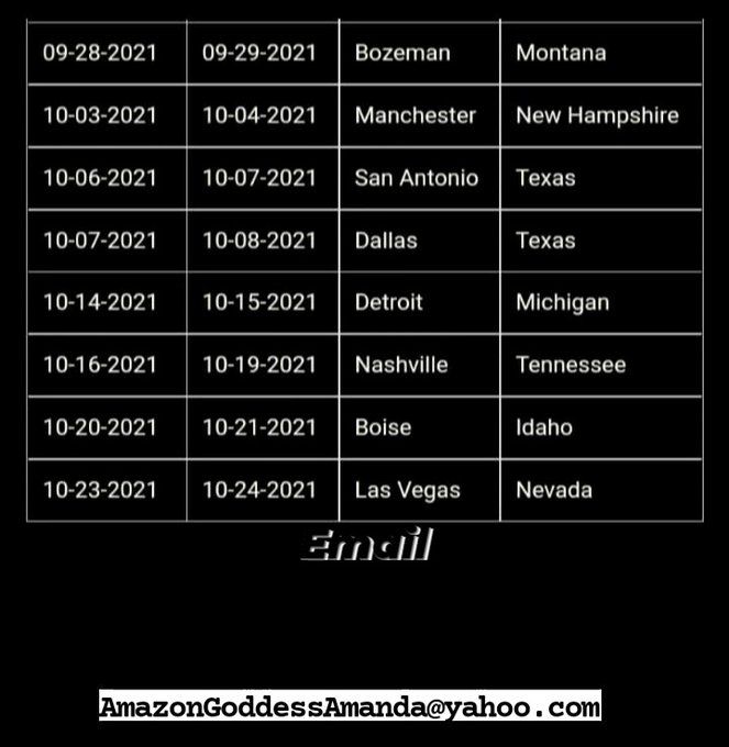 New Travel Dates for October... Please email Me at AmazonGoddessAmanda@yahoo.com for info and to book<a href="/tag/thickthighs"class="tags"><span>#thickthighs</span></a><a href="/tag/sessiongirls"class="tags"><span>#sessiongirls</span></a><a href="/tag/amazonamanda"class="tags"><span>#amazonamanda</span></a><a href="/tag/tal"class="tags"><span>#tal</span></a>
