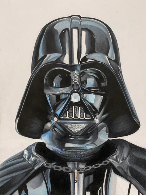 #色鉛筆画 #スターウォーズ 
色鉛筆でダース•ベイダーを描きました!是非見てください! 