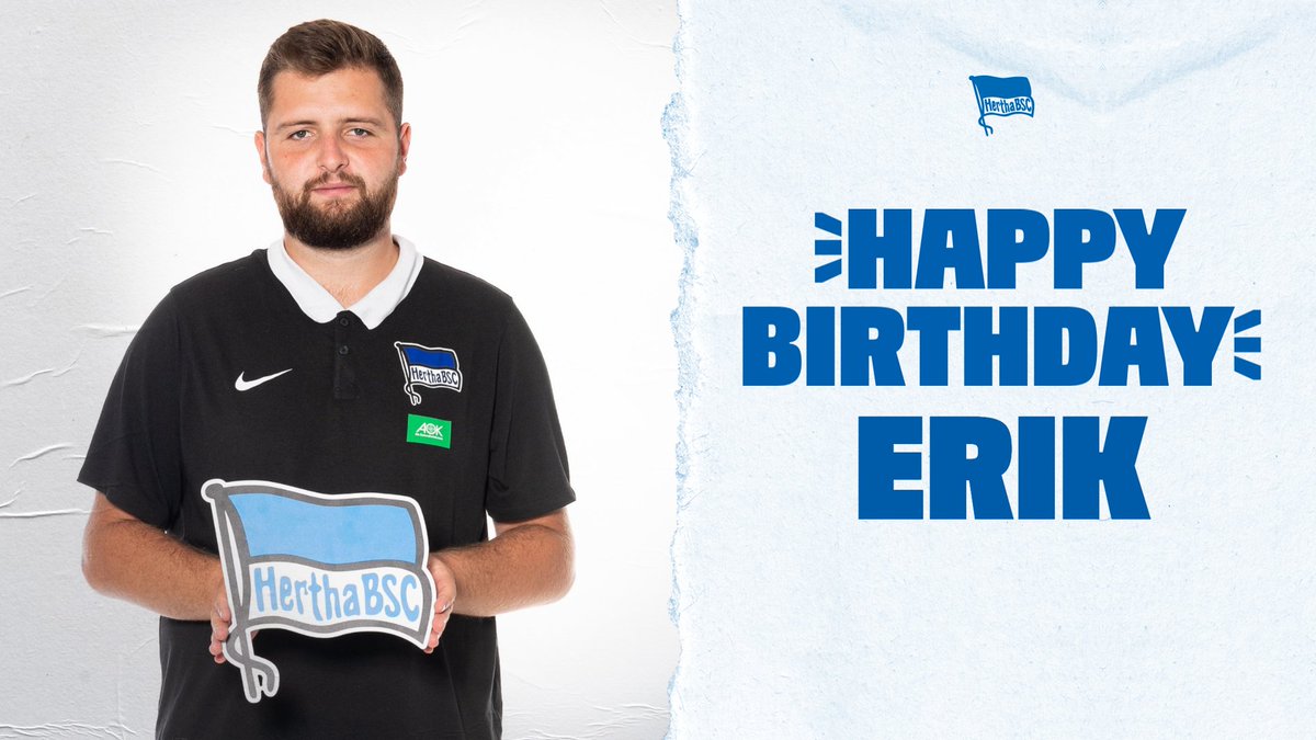 HerthaBubis's tweet photo. Happy Birthday, Erik #Maschewski! 🥳 Das Mitglied des Trainertrios unserer #BSCU9 / #BSCU10 feiert heute seinen 24. Geburtstag. 🙌 Wir gratulieren ganz herzlich, wünschen viel Gesundheit und maximalen Erfolg für das neue Lebensjahr. 💯

#DieZukunftGehörtBerlin #HaHoHe https://t.co/rJFWYye2LO