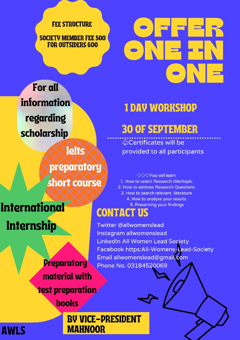 womenslead's tweet photo. OFFER ONE IN ONE😍😍
Its a one day workshop to groom your skills for your better future😍❤️.
Come and join us💛✨. The last to register is 30th of September 😍
#allwomenleadsociety #AWLS #workshop #Course #IELTS #TurnItAround #women #WomenEmpowerement #womensupportingwomen #SDGs https://t.co/IX41XeLRvf