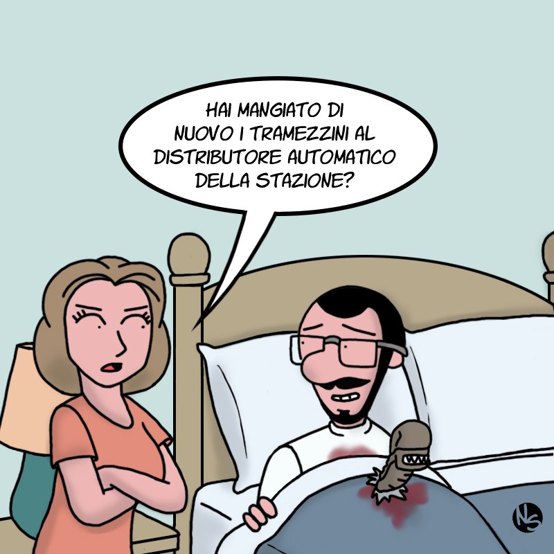 Enneesse3's tweet photo. Sono un amante dei tramezzini delle macchinette...
#alien #tramezzini #distributoreautomatico #maldipancia #digestione #dolore #hungry #enneesse #vignette #vignetteitaliane #fumetti #vignettedivertenti #umorismo #webcomics #humor #vitaquotidiana #satira #umorismo #ridere #nerd https://t.co/oT1Jrzwp4N