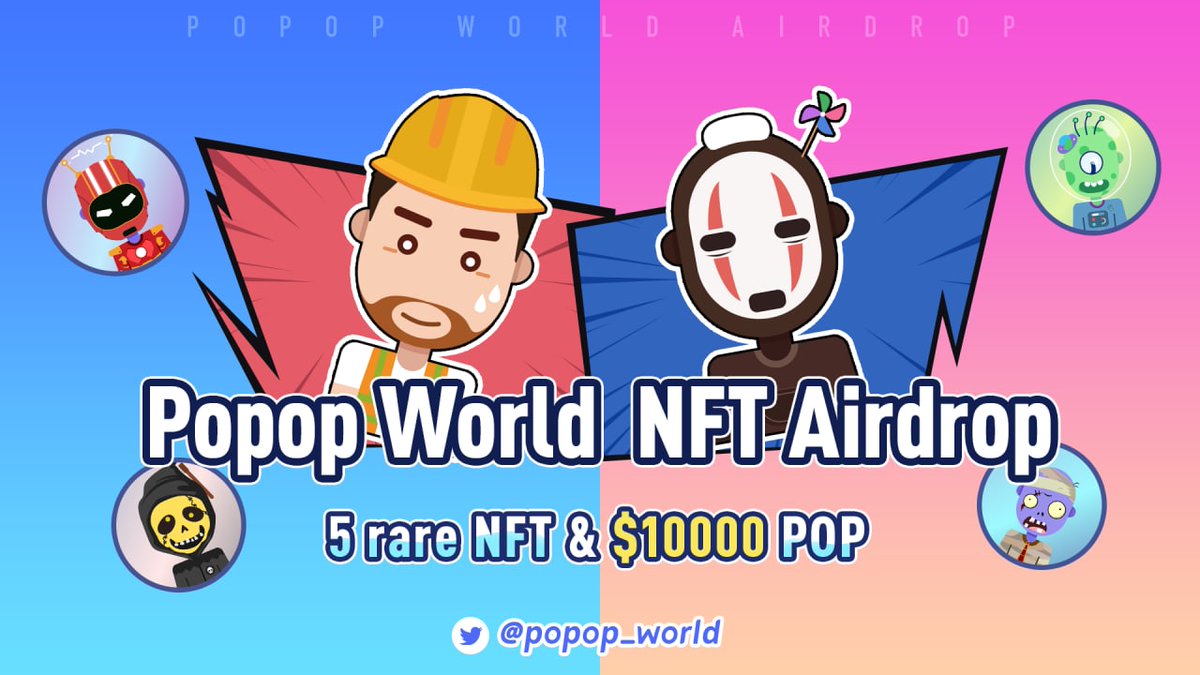 CryptoTownEU's tweet photo. 🚀 Airdrop: Popop World NFT
💰 Value: 5 Rare NFT + $10,000 POP
👥 Referral: Refer more for Extra Entries
📅 End Date: 28th September, 2021

Go to the Airdrop Page
https://t.co/SsTlrbuEGH

#Airdrop #Crypto #Airdrops #cryptocurrency https://t.co/A7LXGYxkNn