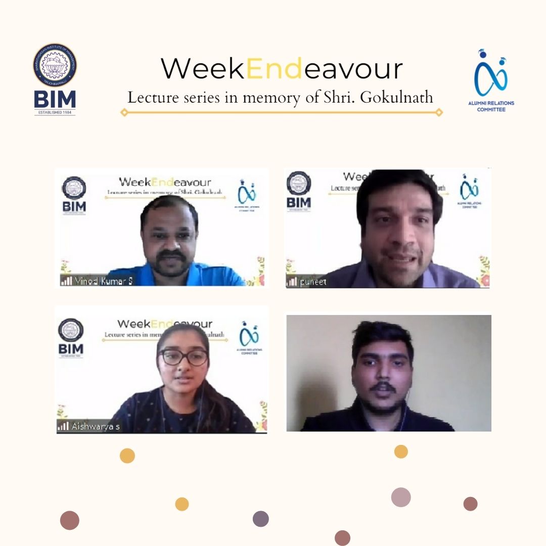 BIMTrichy's tweet photo. #BIMTrichy took immense pleasure in hosting our alumnus of #BIM17, Mr.Vinod Kumar S, Chief Executive Officer at Marsh Qatar LLC, for #WeekEndeavour - weekend lecture series in memory of Shri Gokulnath, #BIM17.
1/4 https://t.co/1km2Boh6JY