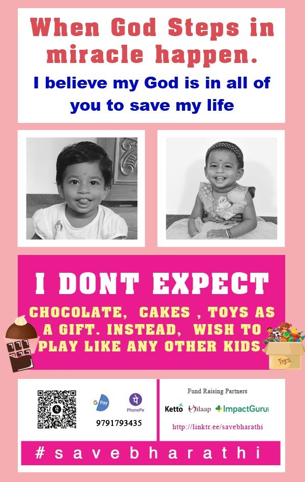 oviyashanthi's tweet photo. #donatetosavebharathi
#savebharathi 
#bharathifightssma https://t.co/JUQ4eNJJc4