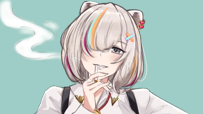 今日練習 28  獅白ぼたん新髪型 紀念繪 
#ししらーと  #ねぽらぼ一周年 