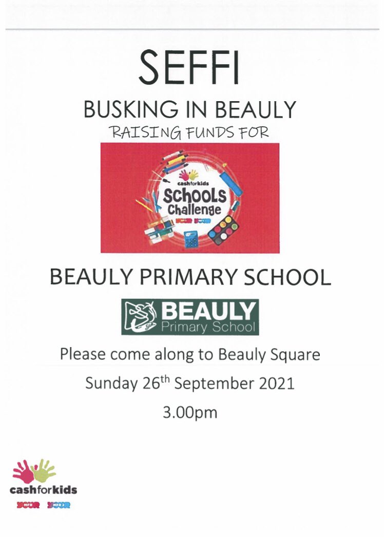 Hi everyone, excited to be singing today in Beauly Square, raising funds for <a href="/MorayFirthRadio/">MFR</a> School Challenge and my school <a href="/BeaulySchool/">Beauly Primary School</a> hope to see you all there, Seffi 💗
