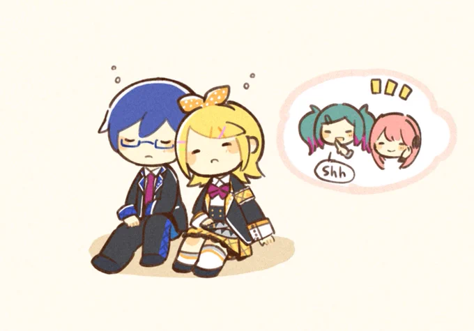 すやすやなピアノ組とレオニKAITO&リンちゃん 
