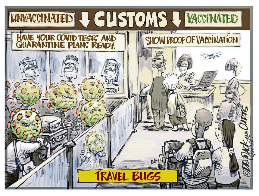 City_Press's tweet photo. Sunday's Cartoon | Dr Jack and Curtis | #Vaccines #Covid19 #TravelBugs https://t.co/wQbxxd8LLK